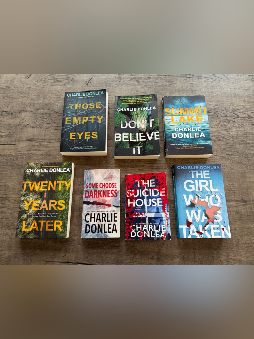 Charlie Donlea Thriller Paperback Book Lot - Multi Color